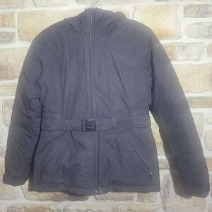 ​The North Face Women's Belted Puffer Jacket Insulated Hooded Black Size Small